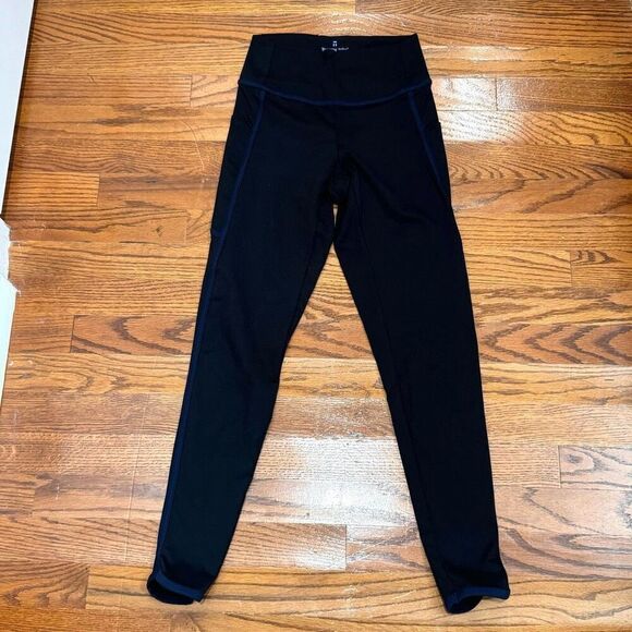 Nice Tommy John Go Anywhere Collection Leggings. Black with blue trim. Size Smal - Picture 8 of 8